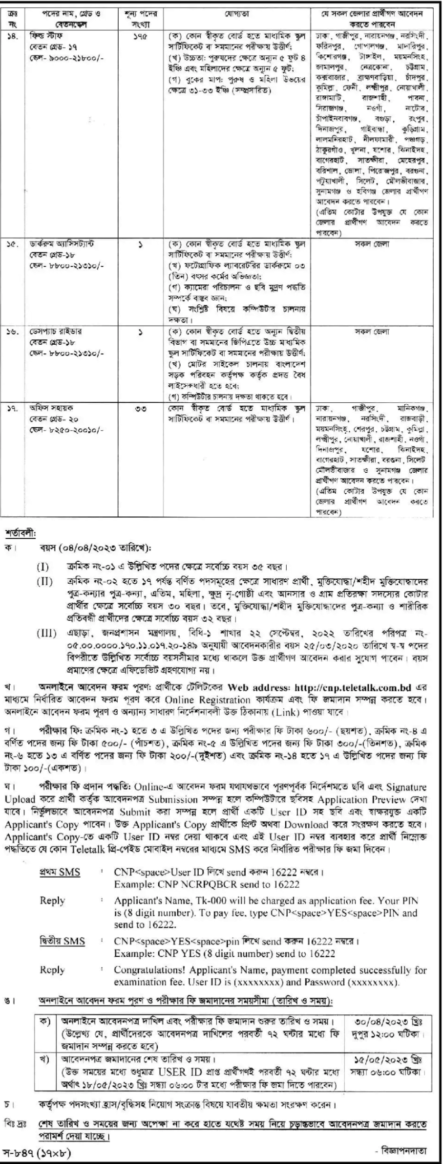 NSI Job Circular